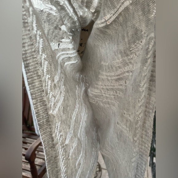 BCBGMAXAZRIA Hans Poncho Pointelle Cutout Wool Angora Lightweight Sweater Small - Picture 6 of 16